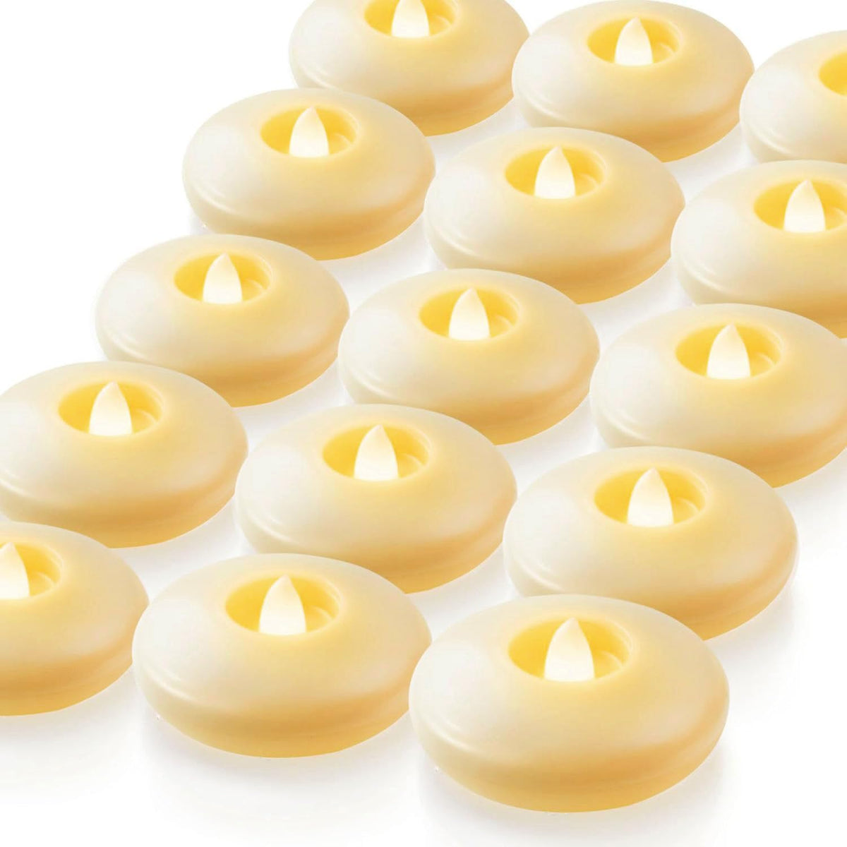 Homemory 24Pack 3" White Flameless Floating LED Candle, Waterproof Tealight