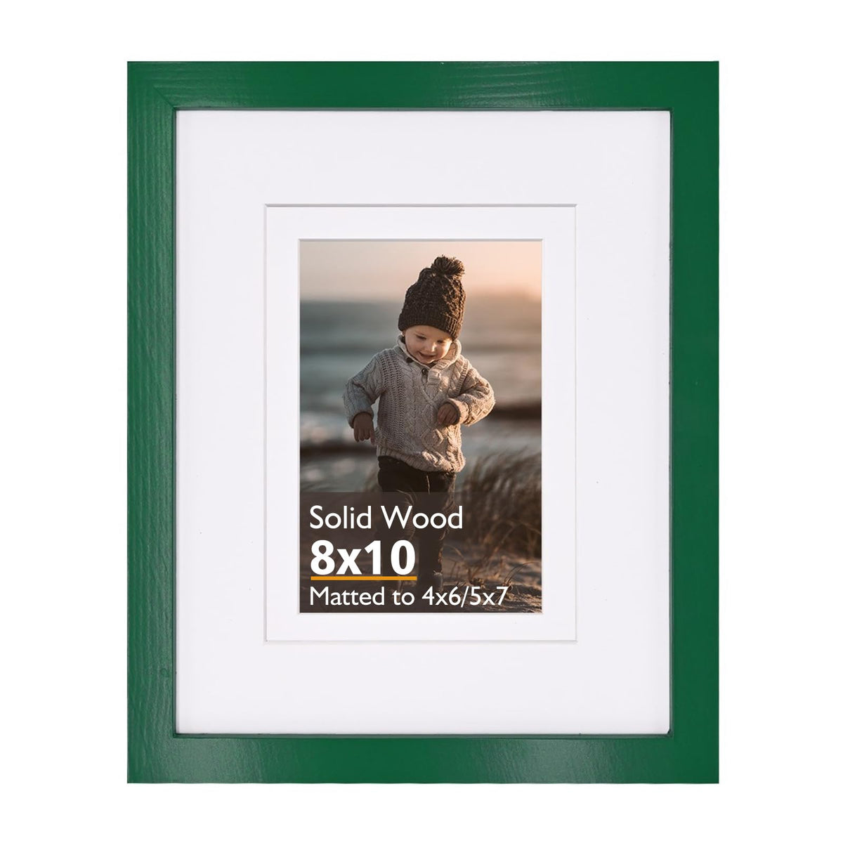 KINLINK 11x14 Picture Frame Natural, Solid Wood Frame 11x14 with Acrylic Plexiglass for Pictures 5x7/8x10 With Mat,Tabletop and Wall Display, 11 x 14 Picture Frame Set of 1