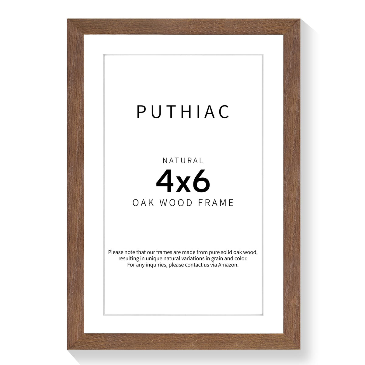 puthiac 11x14 Solid Oak Wood Picture Frame, Natural Oak, 1 Pack