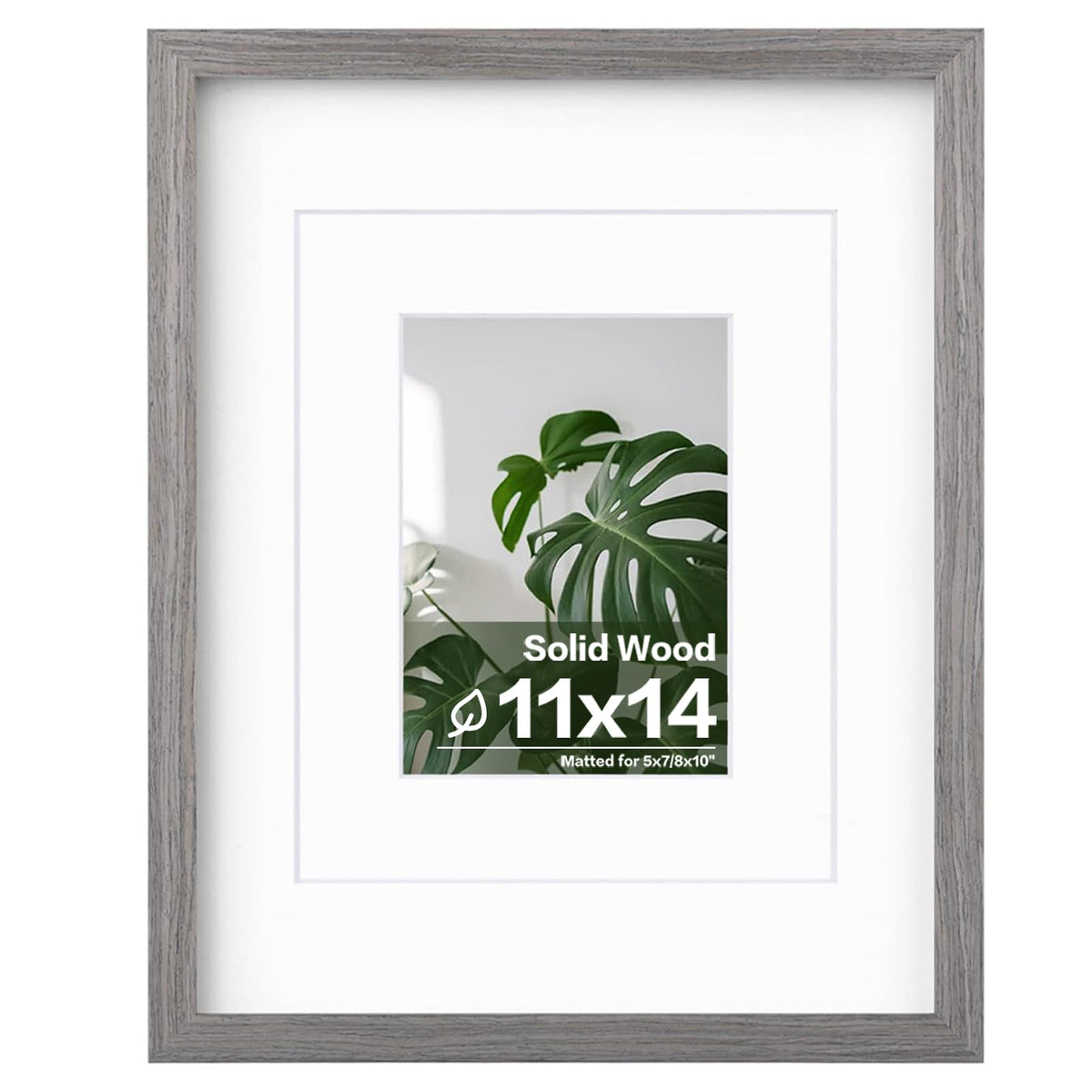 Egofine 11x14 Picture Frame Made of Solid Wood Covered by Plexiglass, Display Pictures 5x7/8x10 with Mat or 11x14 Without Mat for Table Top Display and Wall Mounting Photo Frame, Navy Blue