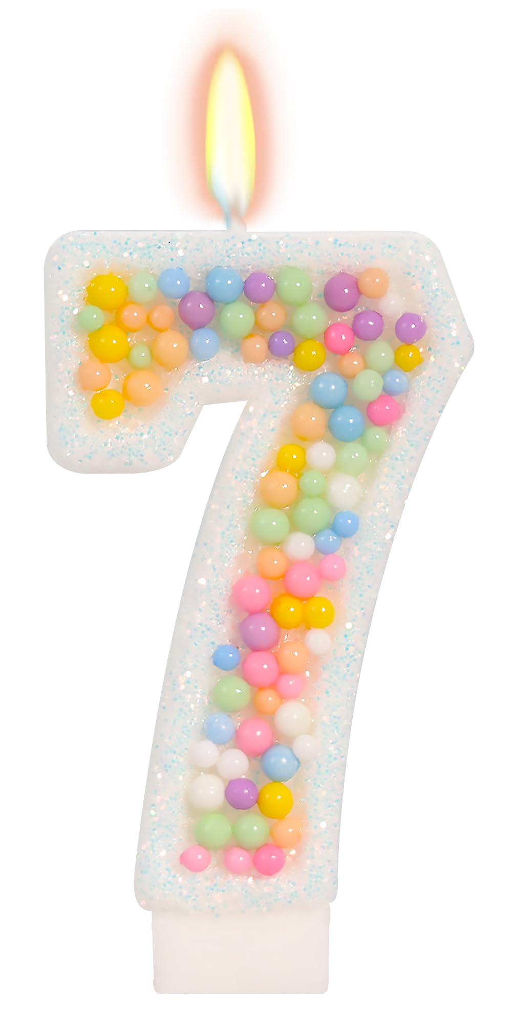 Pastel Macaron Number 2 Candle, 2nd Birthday Decorations for Girl