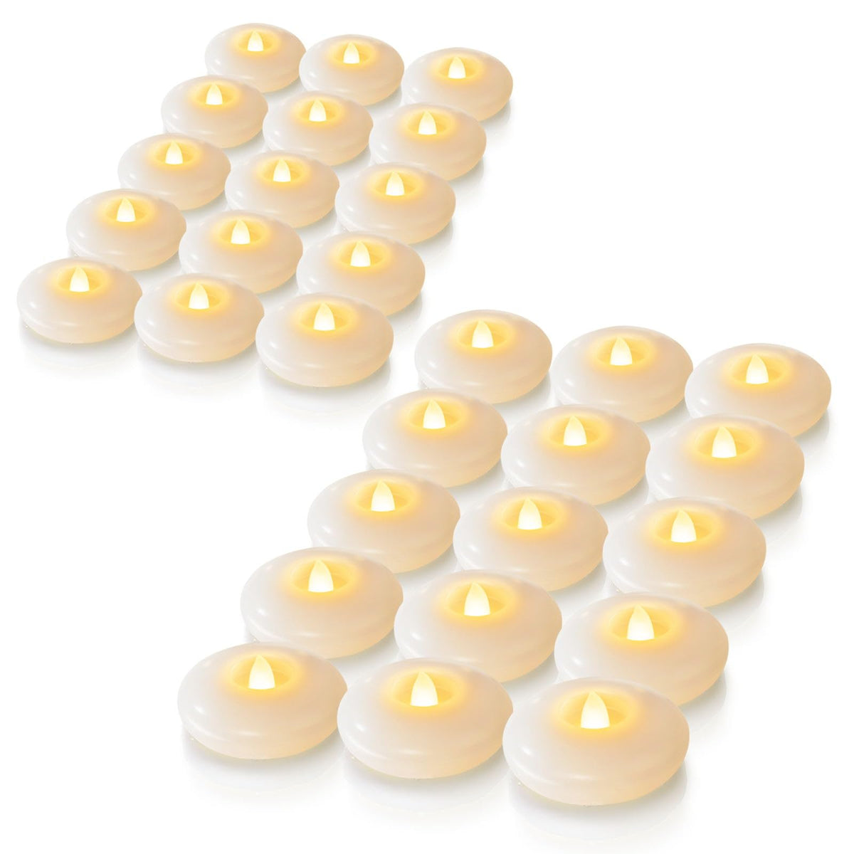 Homemory 24Pack 3" White Flameless Floating LED Candle, Waterproof Tealight