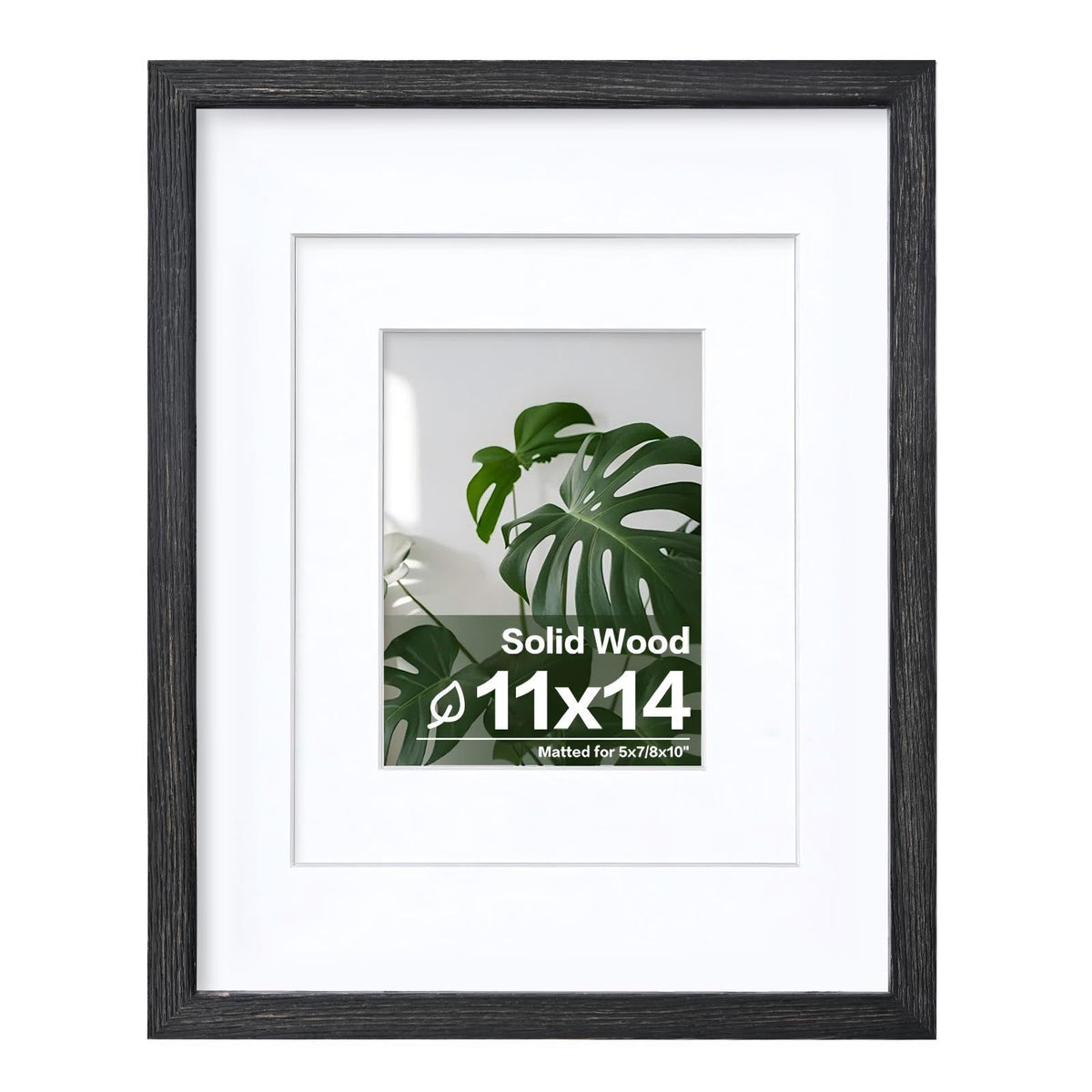 Egofine 11x14 Picture Frame Made of Solid Wood Covered by Plexiglass, Display Pictures 5x7/8x10 with Mat or 11x14 Without Mat for Table Top Display and Wall Mounting Photo Frame, Navy Blue
