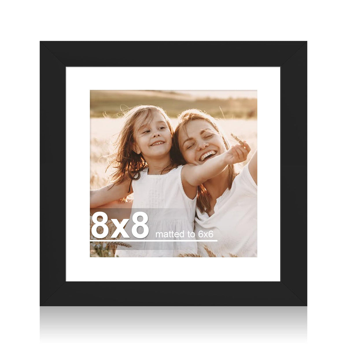Hongkee 4x6 Picture Frame with Real Glass Wood Frame, 1 Pack (Mat 3.5x5)