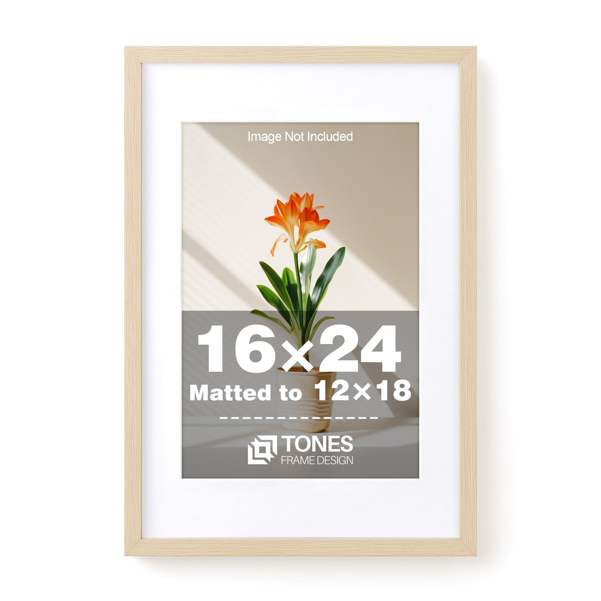 TONES FRAME DESIGN 11x14 Picture Frame with Mat to 8x10 Natural Wood,2 Pack