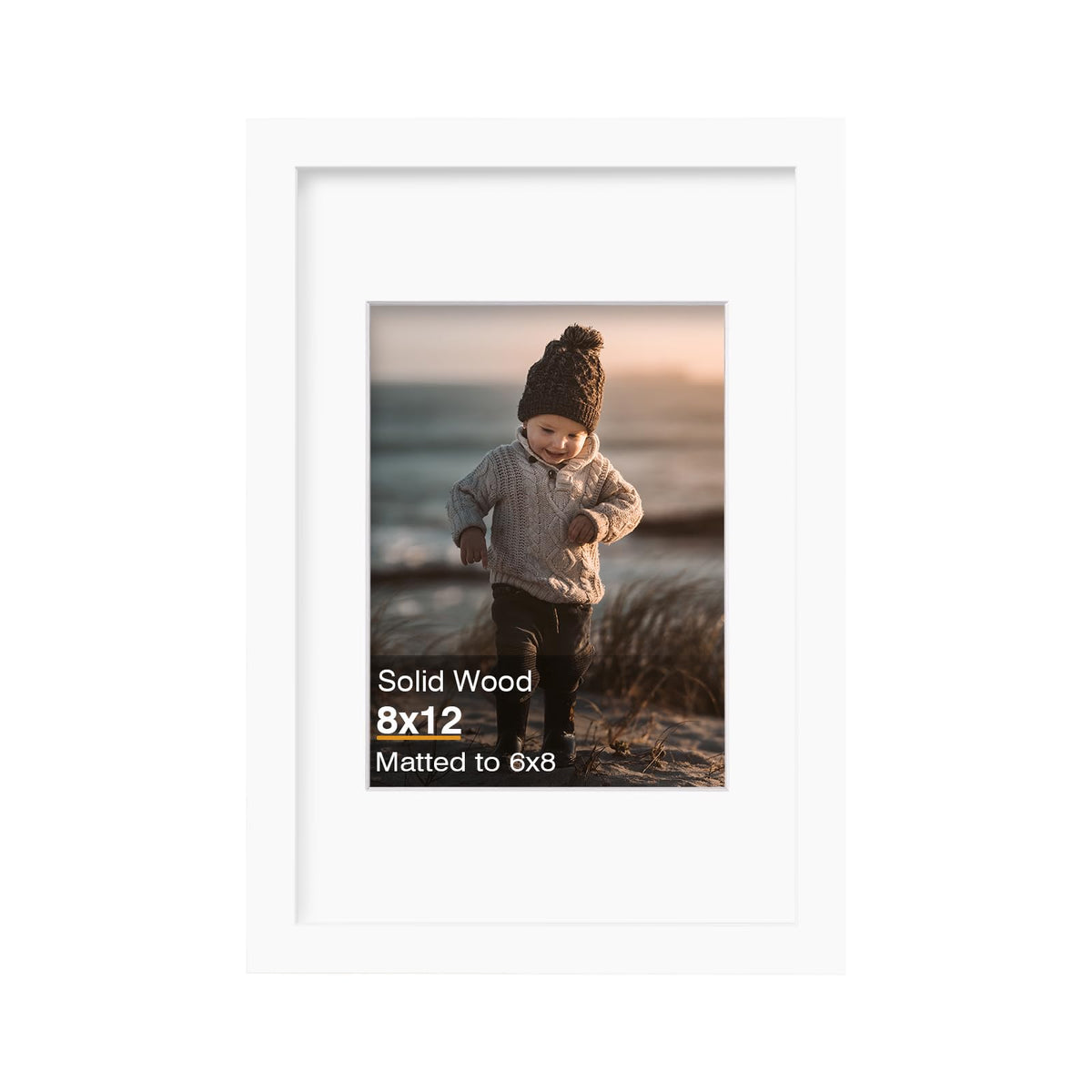 KINLINK 11x14 Picture Frame Natural, Solid Wood Frame 11x14 with Acrylic Plexiglass for Pictures 5x7/8x10 With Mat,Tabletop and Wall Display, 11 x 14 Picture Frame Set of 1