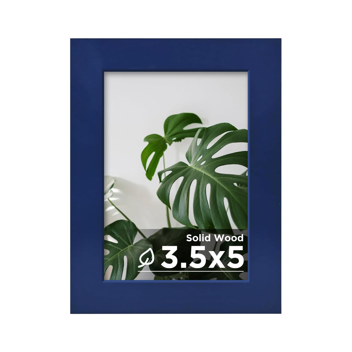 Egofine 11x14 Picture Frame Made of Solid Wood Covered by Plexiglass, Display Pictures 5x7/8x10 with Mat or 11x14 Without Mat for Table Top Display and Wall Mounting Photo Frame, Navy Blue