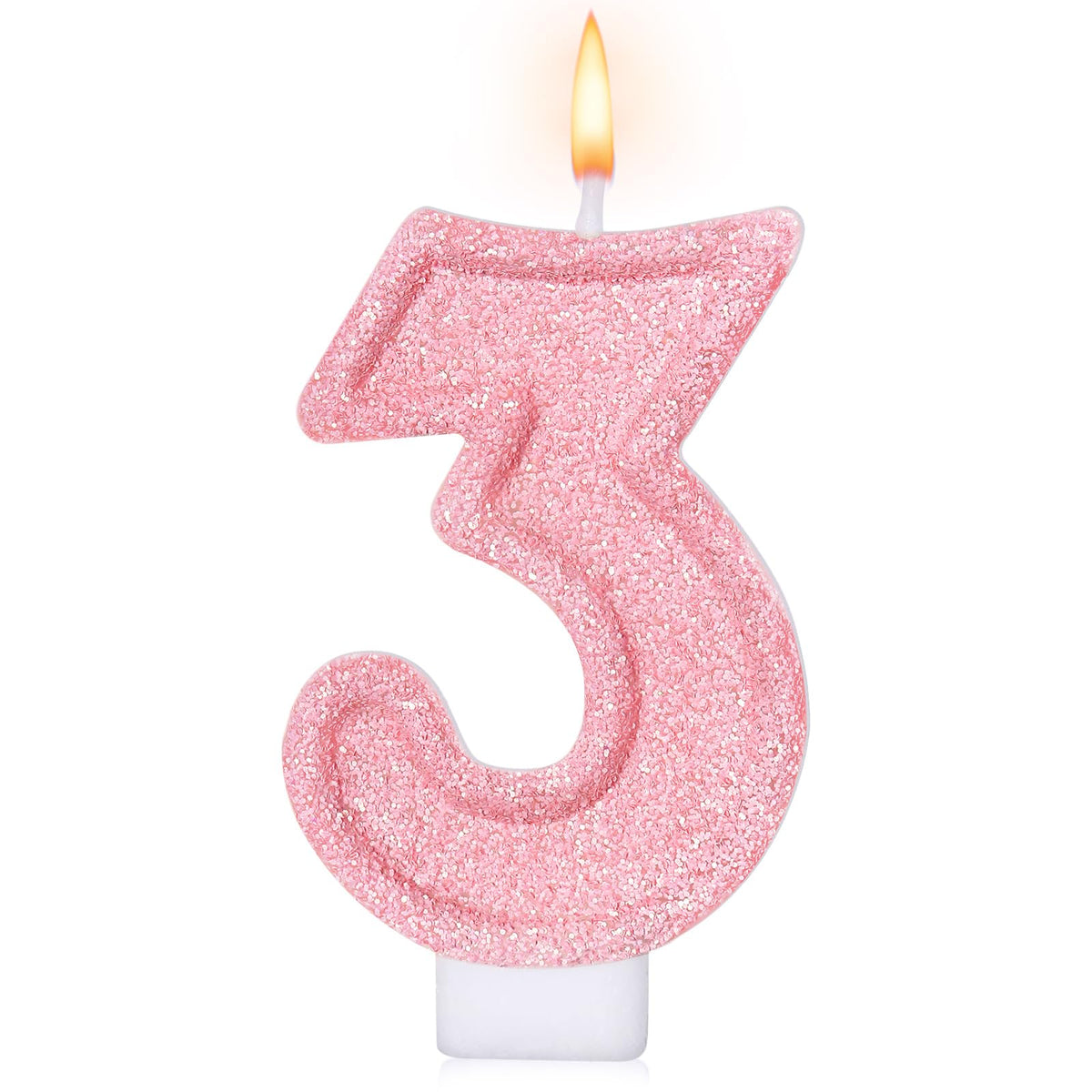 Cute Number 1 Birthday Candle, Glitter Pink Number Candles, First Birthday Cake Topper Decoration, Party Supplies Anniversary Celebrations