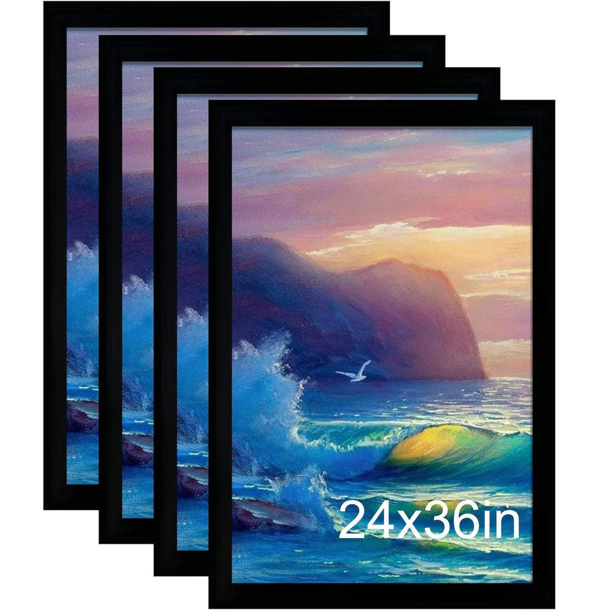 SESEAT 8x10 Picture Frames Rustic Brown with Mat Photo Frames 4 Packs for Tabletop or Wall