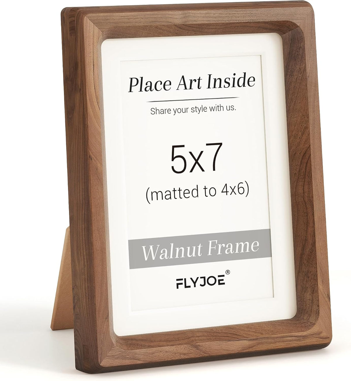 Picture Frame, USA-Sourced Hardwood Photo Frame, Walnut, 5x7