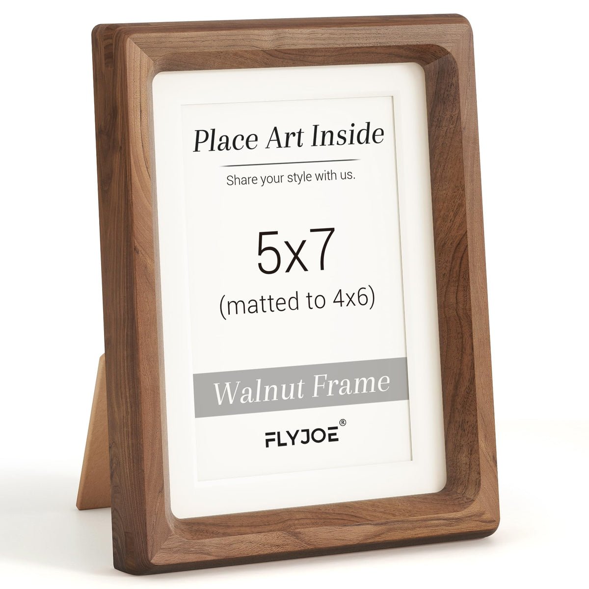 Picture Frame, USA-Sourced Hardwood Photo Frame, Walnut, 5x7