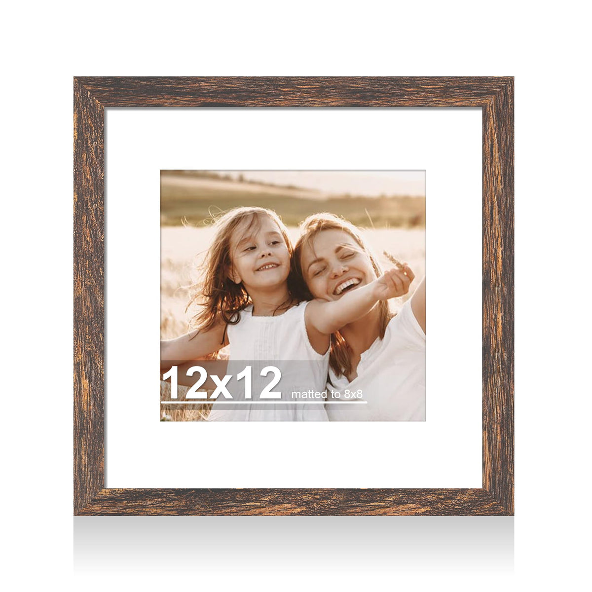 Hongkee 4x6 Picture Frame with Real Glass Wood Frame, 1 Pack (Mat 3.5x5)