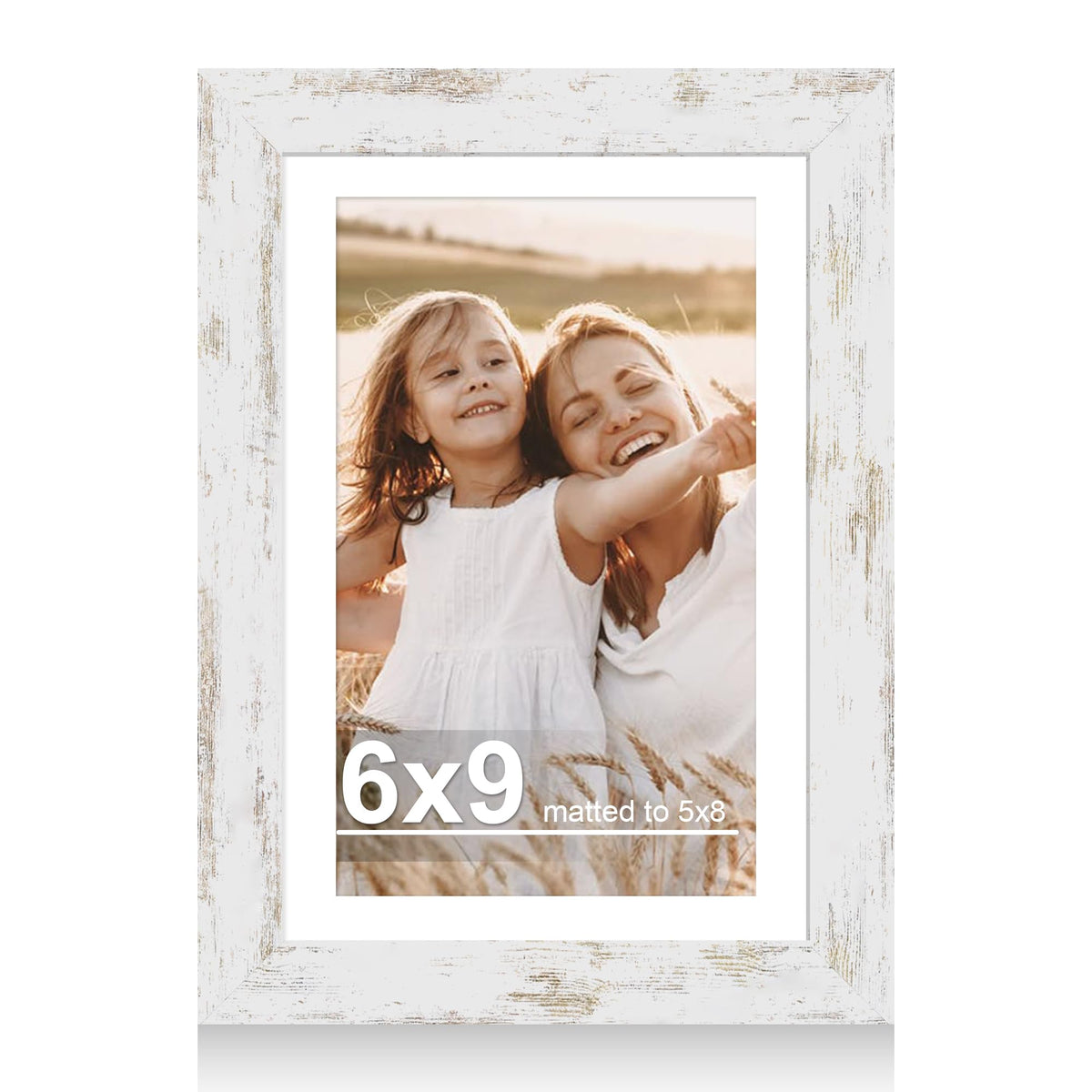 Hongkee 4x6 Picture Frame with Real Glass Wood Frame, 1 Pack (Mat 3.5x5)