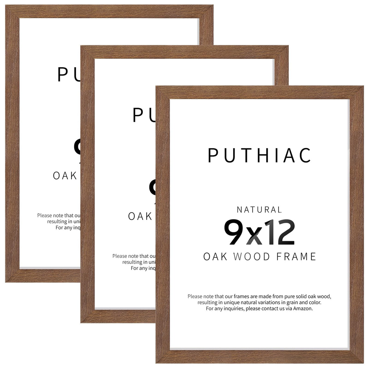 puthiac 11x14 Solid Oak Wood Picture Frame, Natural Oak, 1 Pack