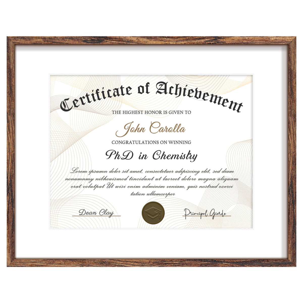 12x16 Picture Frame Brown, Classic Poster Frame for Wall Mounting