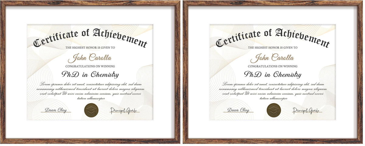 12x16 Picture Frame Brown, Classic Poster Frame for Wall Mounting