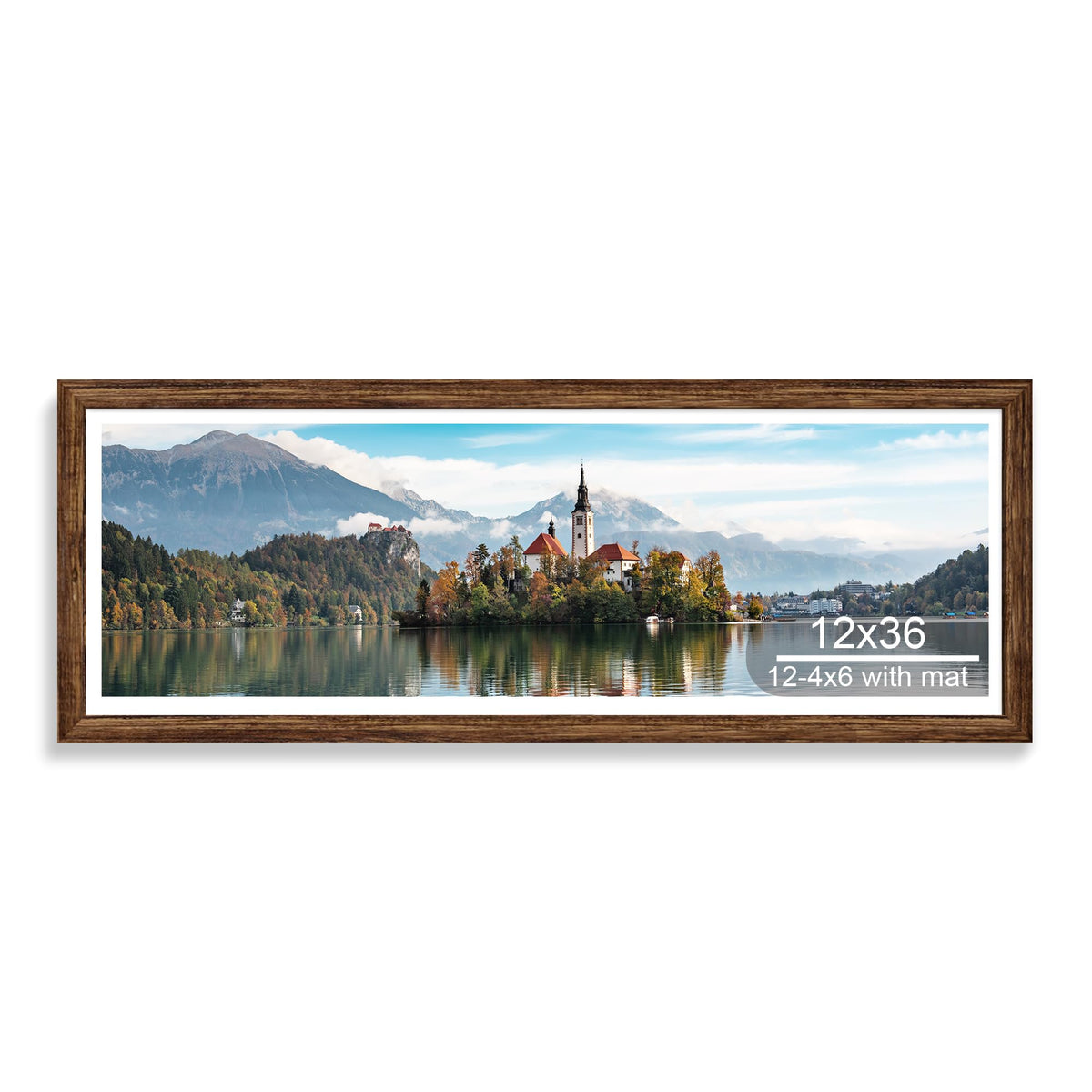 Hongkee 4x6 Picture Frame with Real Glass Wood Frame, 1 Pack (Mat 3.5x5)