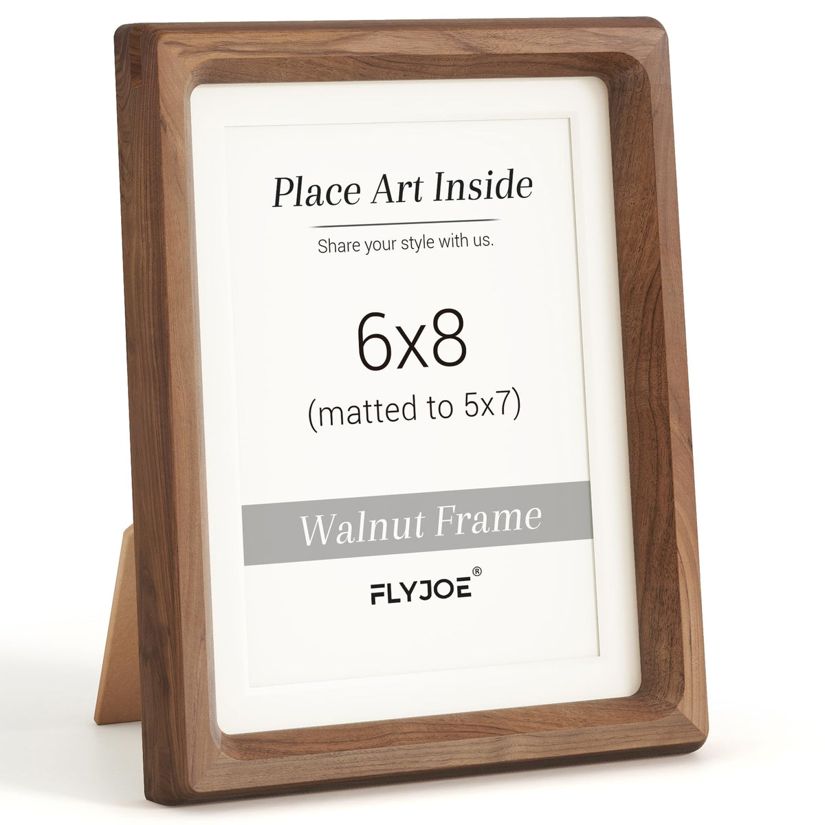 Picture Frame, USA-Sourced Hardwood Photo Frame, Walnut, 5x7