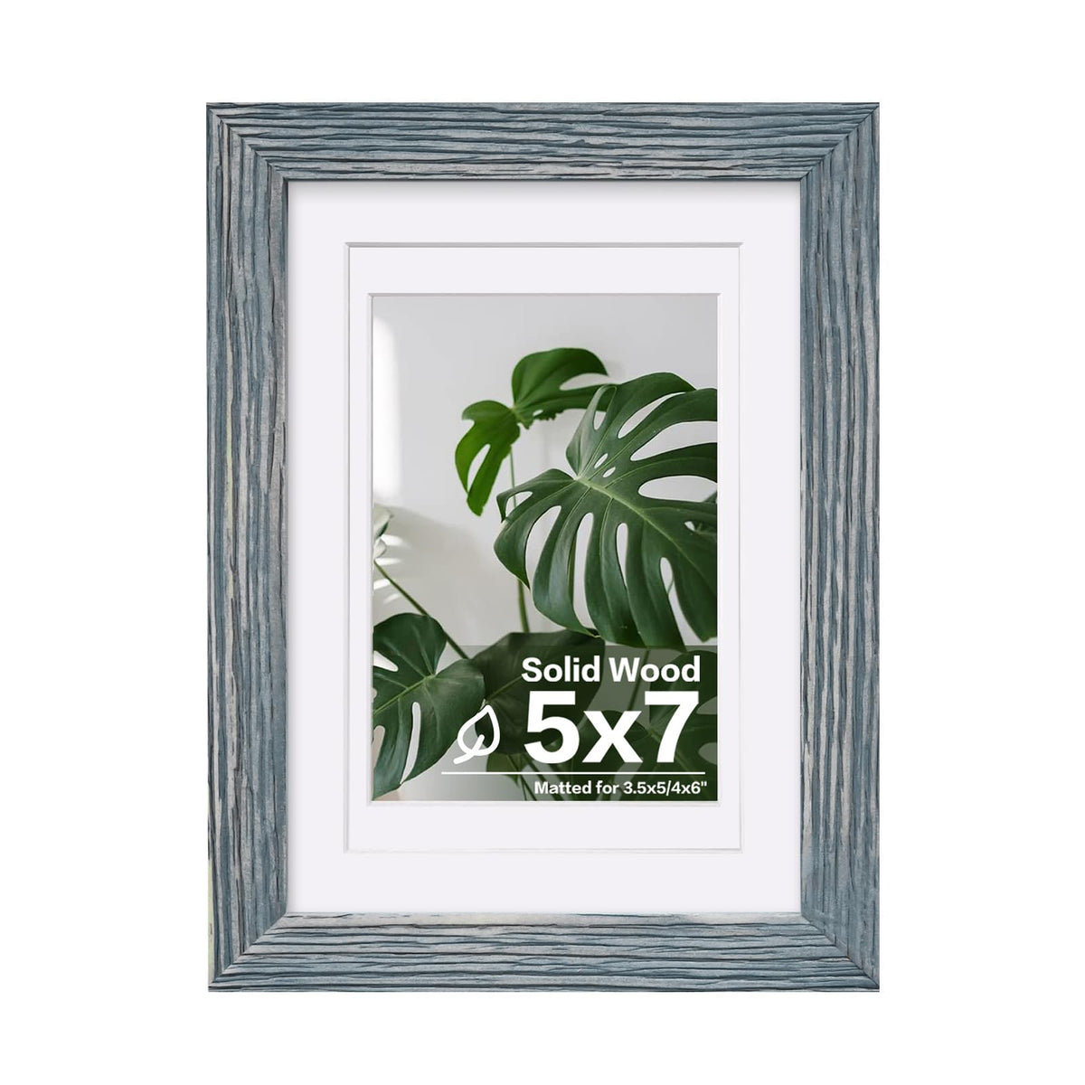 Egofine 11x14 Picture Frame Made of Solid Wood Covered by Plexiglass, Display Pictures 5x7/8x10 with Mat or 11x14 Without Mat for Table Top Display and Wall Mounting Photo Frame, Navy Blue