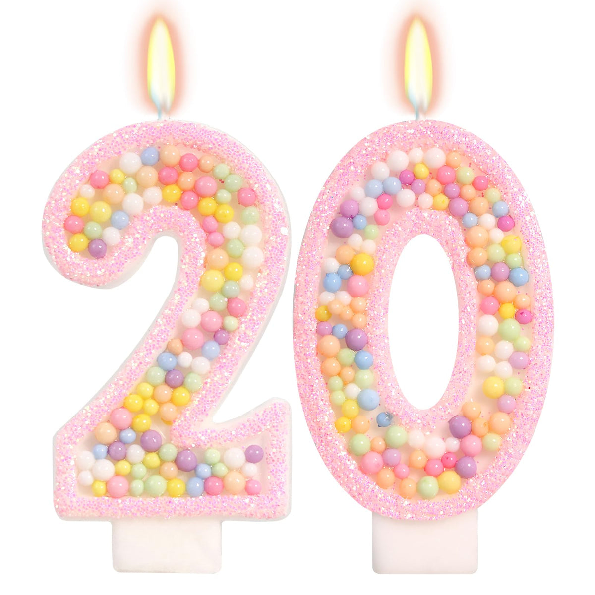 Pastel Macaron Number 2 Candle, 2nd Birthday Decorations for Girl