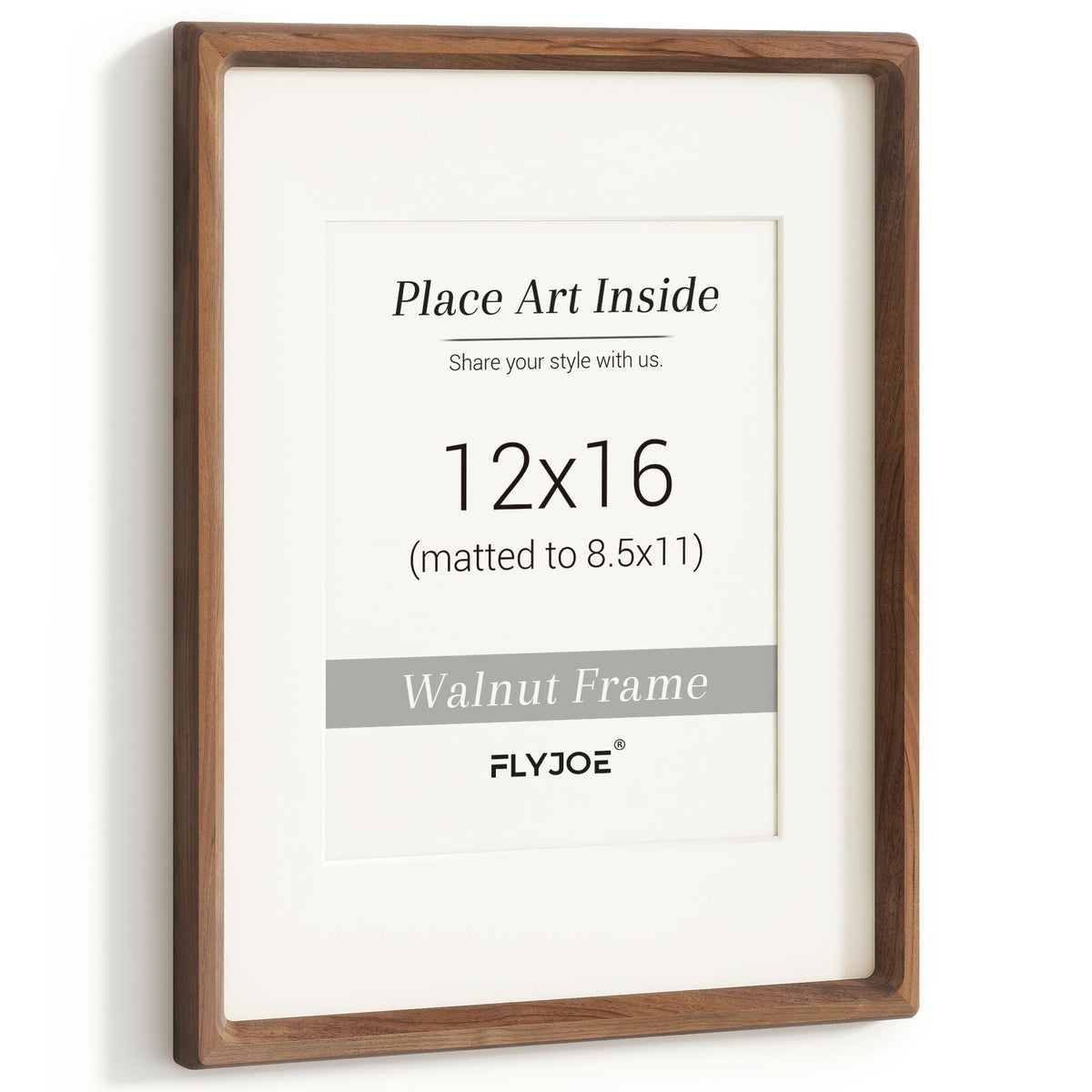 Picture Frame, USA-Sourced Hardwood Photo Frame, Walnut, 5x7