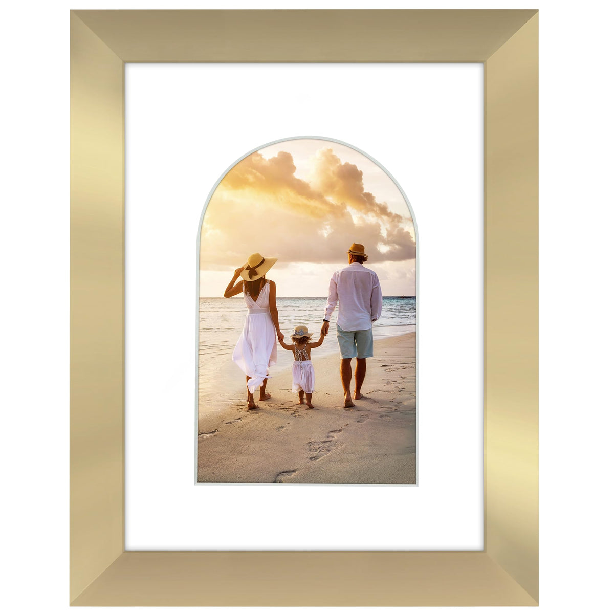 Americanflat 11x14 Picture Frame - Matted to 8x10 - Silver