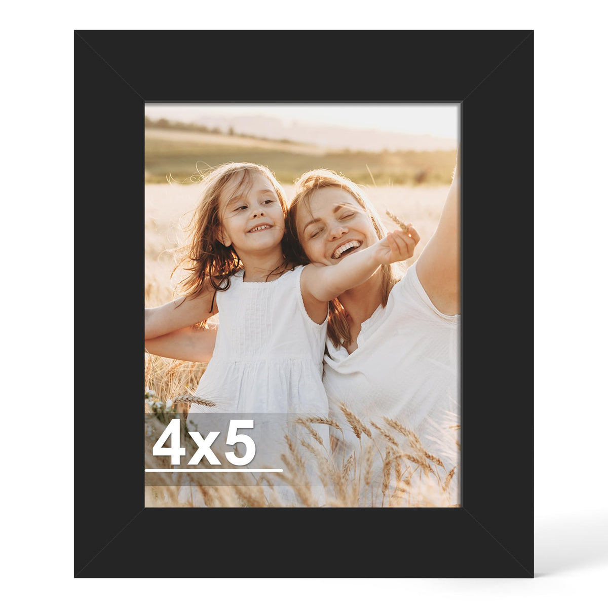 Hongkee 4x6 Picture Frame with Real Glass Wood Frame, 1 Pack (Mat 3.5x5)