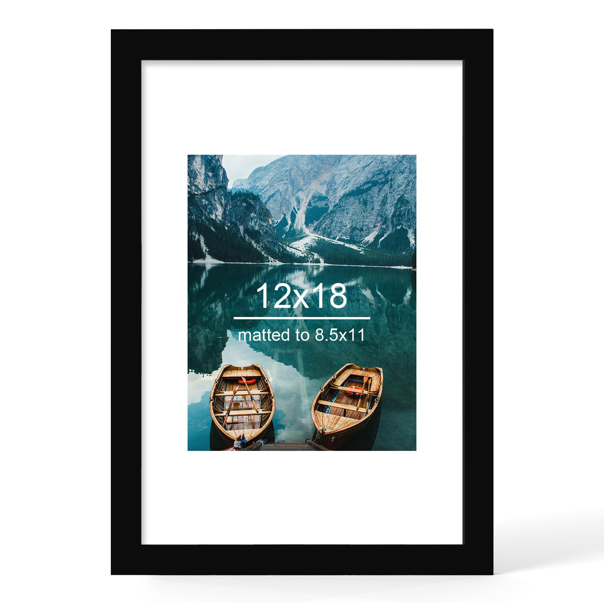 Hongkee 4x6 Picture Frame with Real Glass Wood Frame, 1 Pack (Mat 3.5x5)