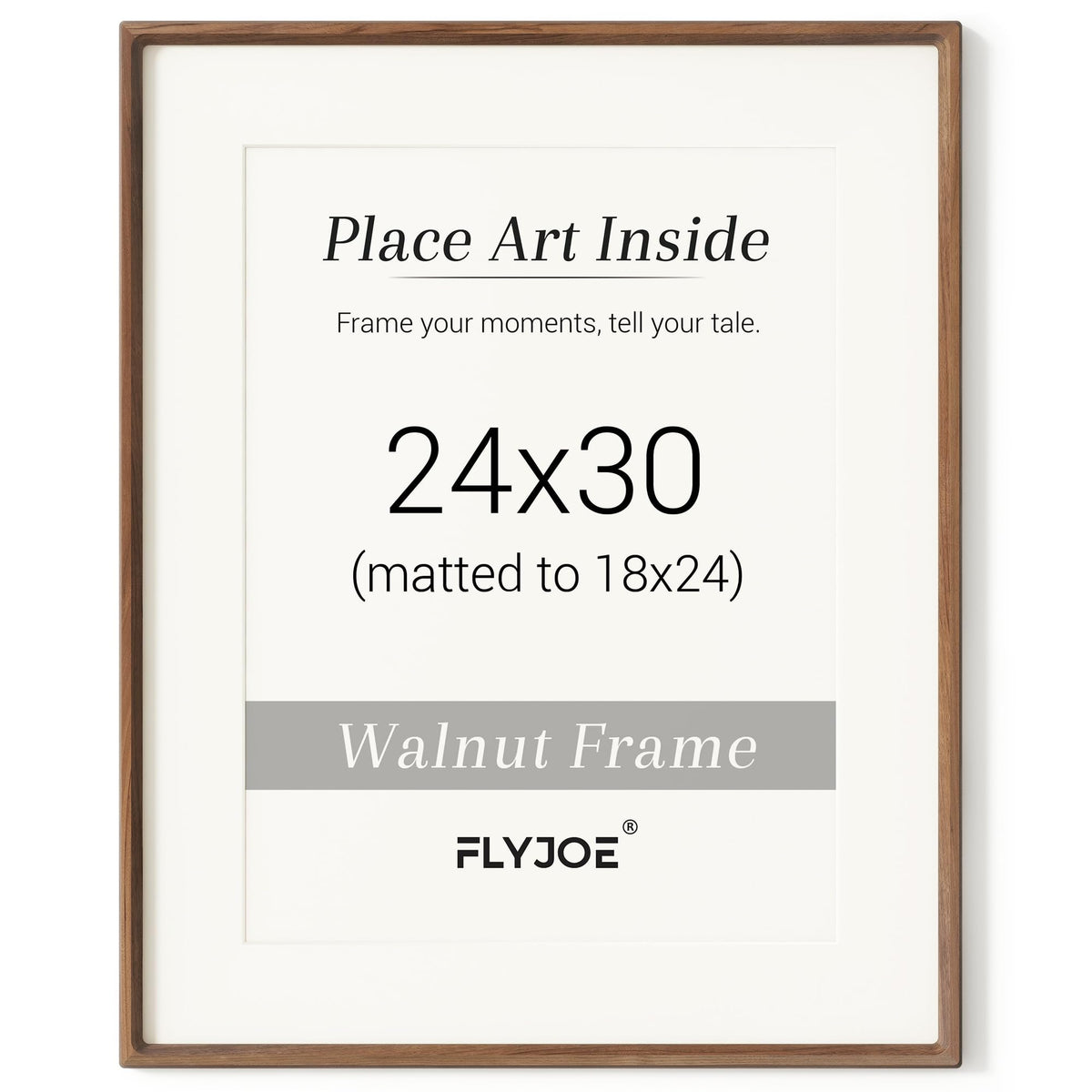 Picture Frame, USA-Sourced Hardwood Photo Frame, Walnut, 5x7