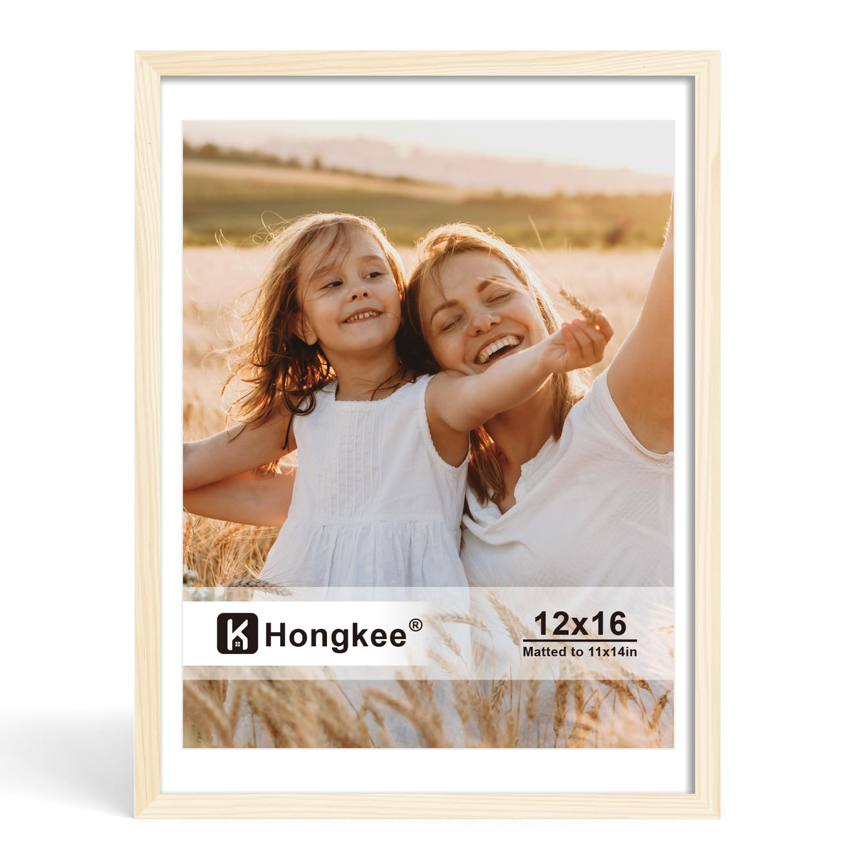 Hongkee 11x14 Picture Frame, Real Glass, 11 x 14 Solid Wood Frame, 1 Pack