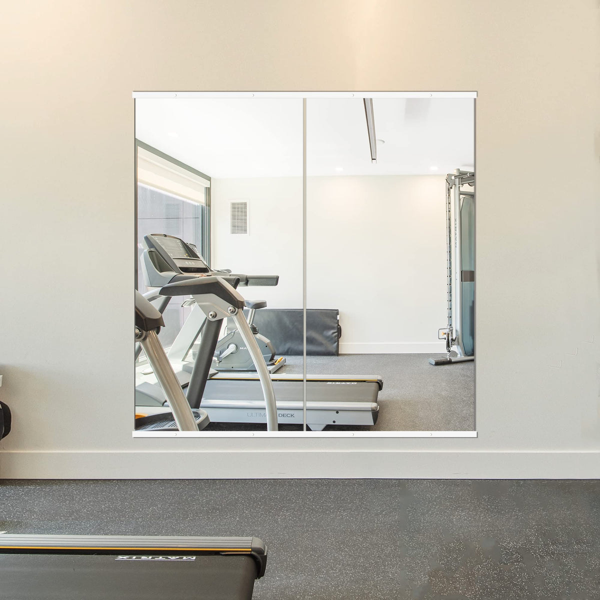 Delma Home Gym Mirrors, 12'' x 12'' Glass Mirror Tiles, 16 PCS