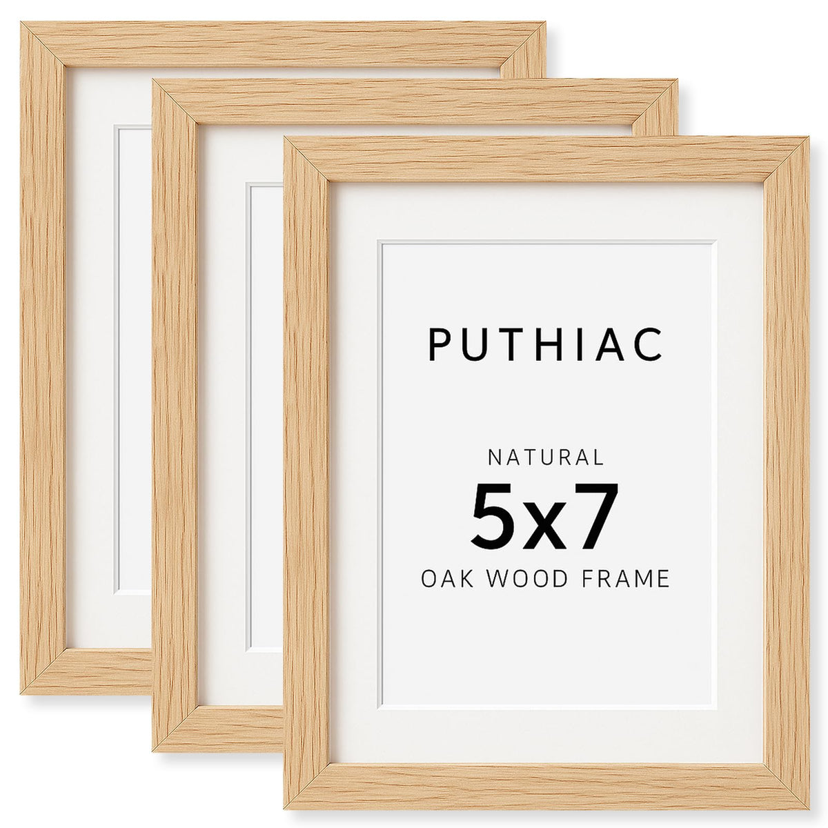 puthiac 11x14 Solid Oak Wood Picture Frame, Natural Oak, 1 Pack