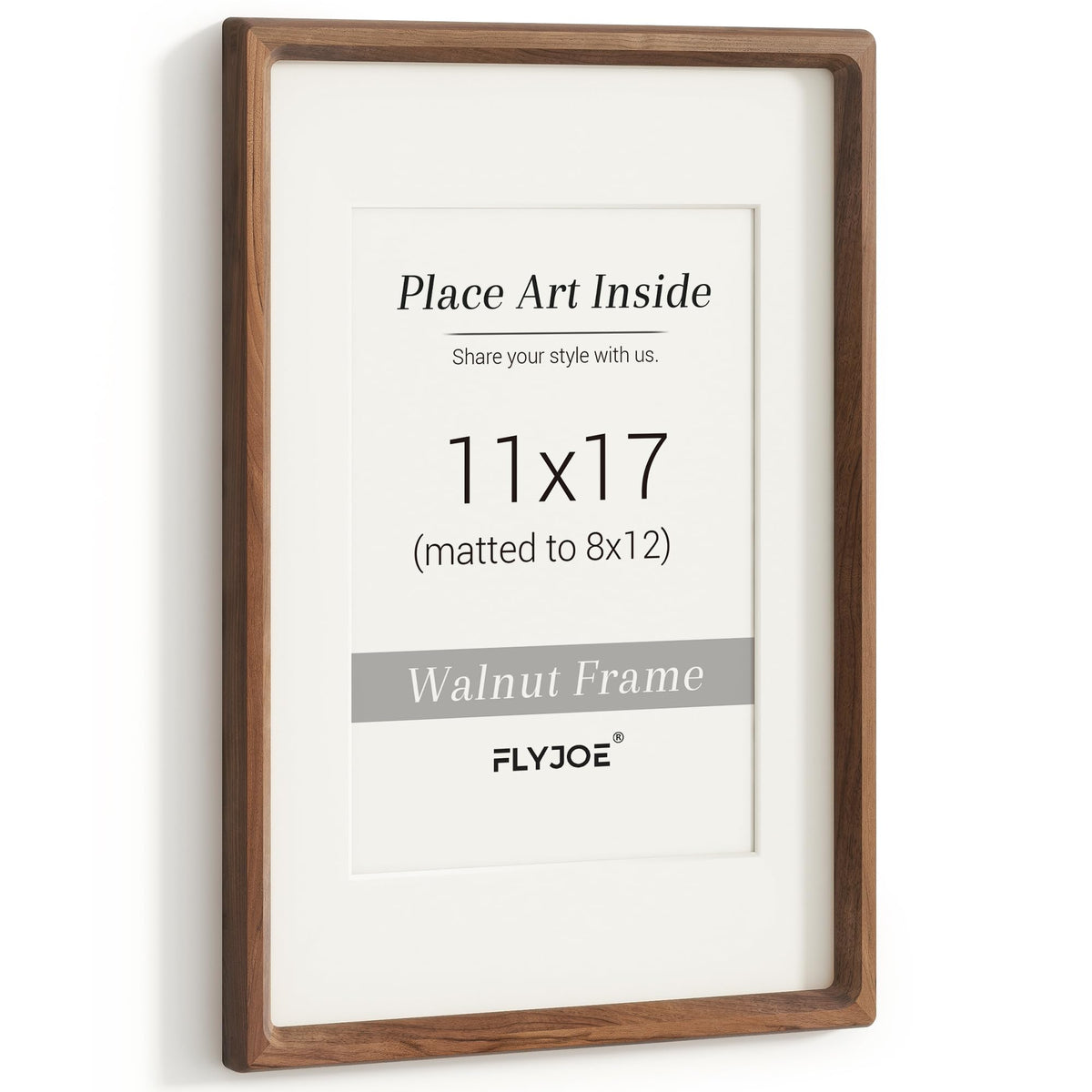 Picture Frame, USA-Sourced Hardwood Photo Frame, Walnut, 5x7