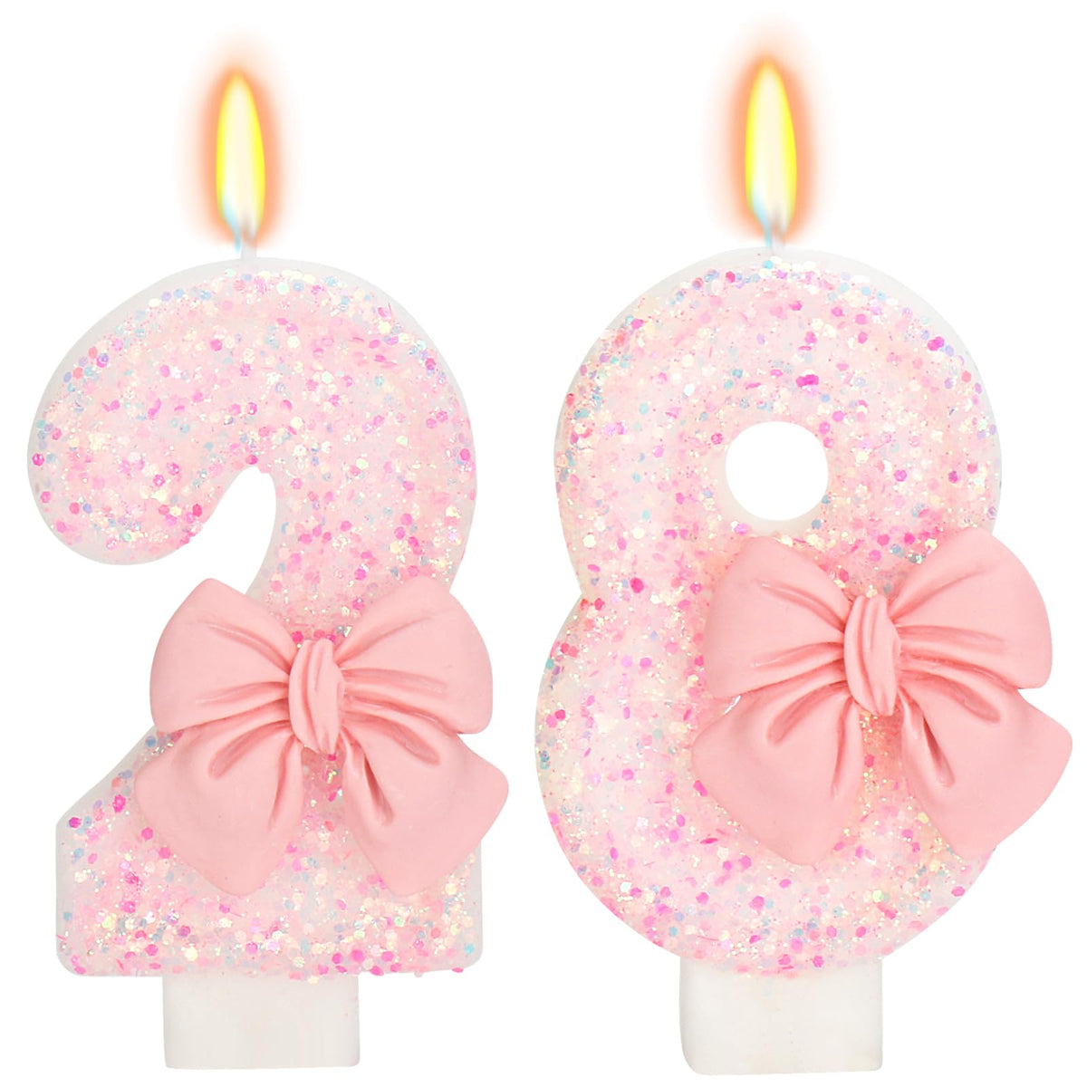 Pink Bow Number 1 Birthday Candle 1st Birthday Decorations Girl