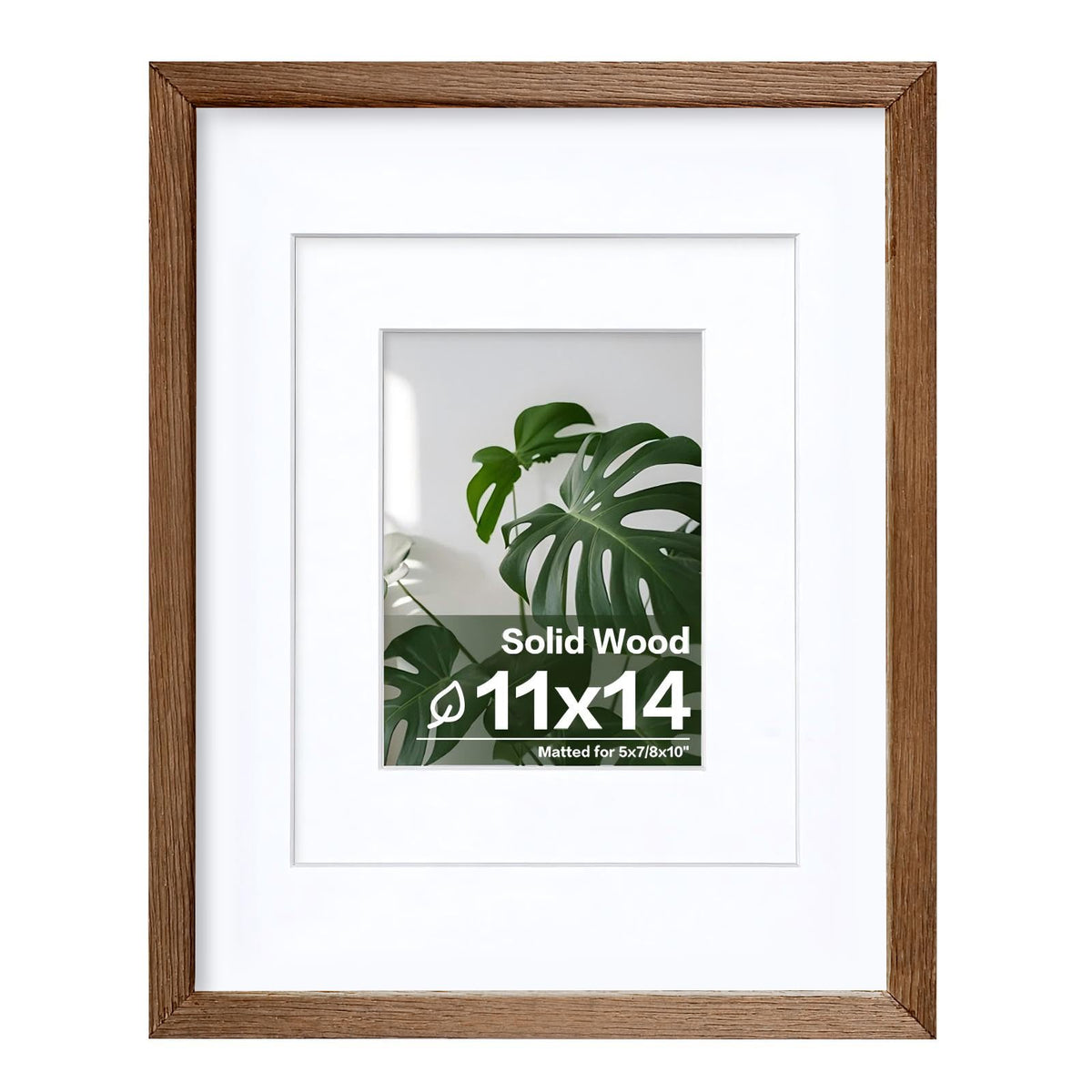 Egofine 11x14 Picture Frame Made of Solid Wood Covered by Plexiglass, Display Pictures 5x7/8x10 with Mat or 11x14 Without Mat for Table Top Display and Wall Mounting Photo Frame, Navy Blue