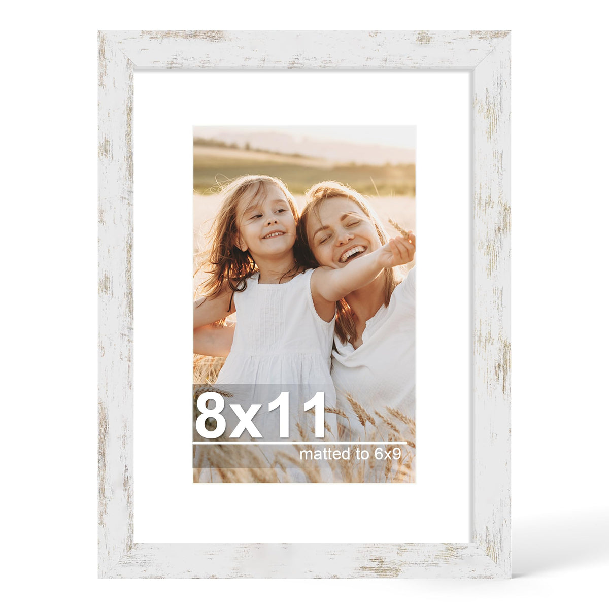 Hongkee 4x6 Picture Frame with Real Glass Wood Frame, 1 Pack (Mat 3.5x5)