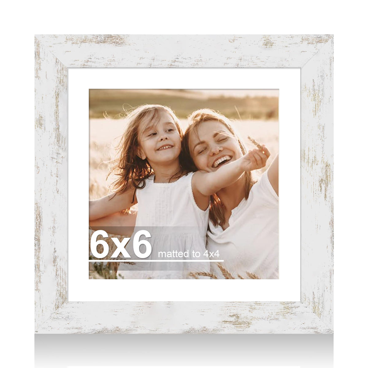 Hongkee 4x6 Picture Frame with Real Glass Wood Frame, 1 Pack (Mat 3.5x5)