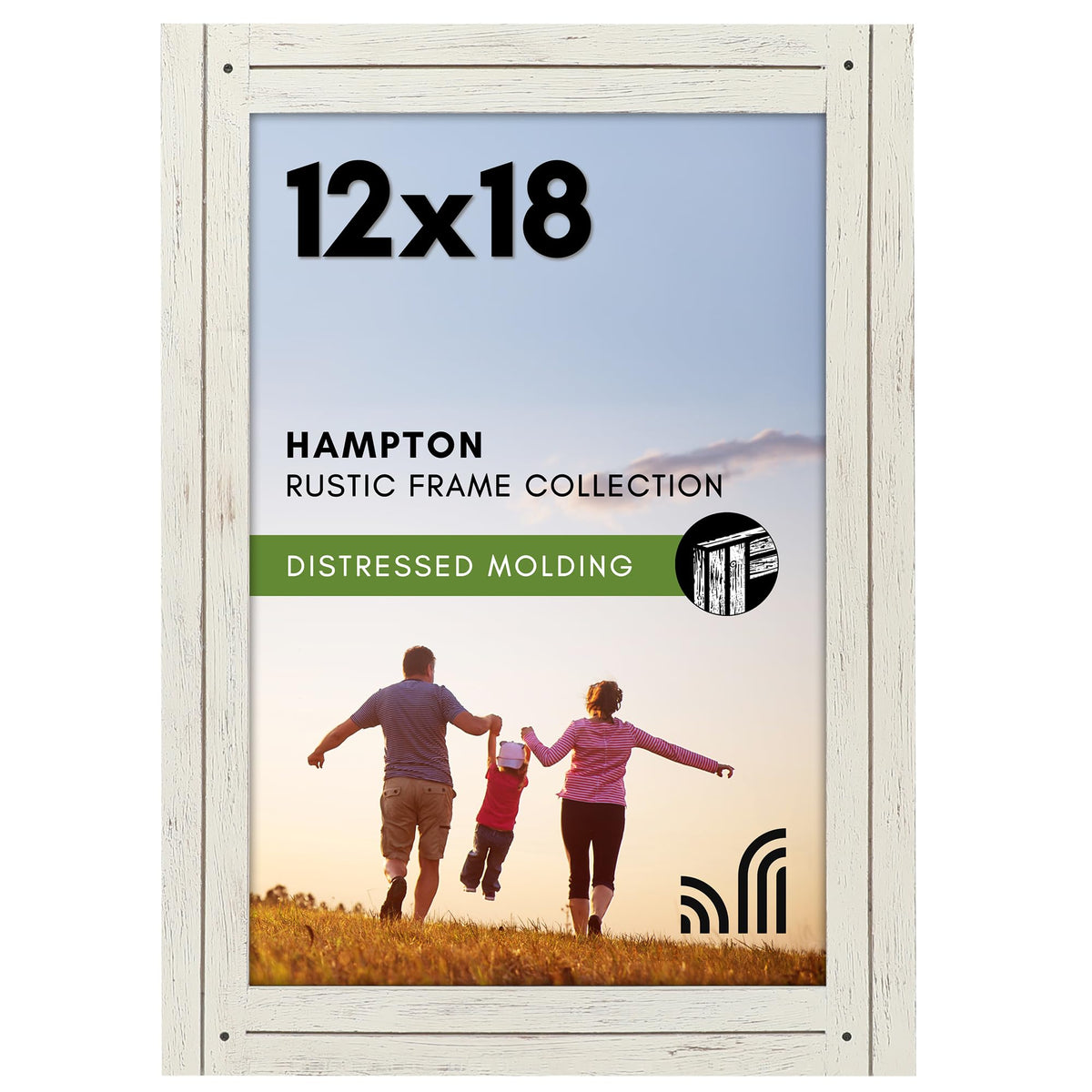 Americanflat 5x7 Picture Frame - Distressed Wood - Charcoal Black