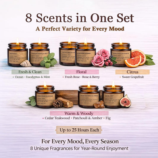 Scented Candles for Home,8 Pack Soy Wax Candle Set,Scented Candles Gift Set