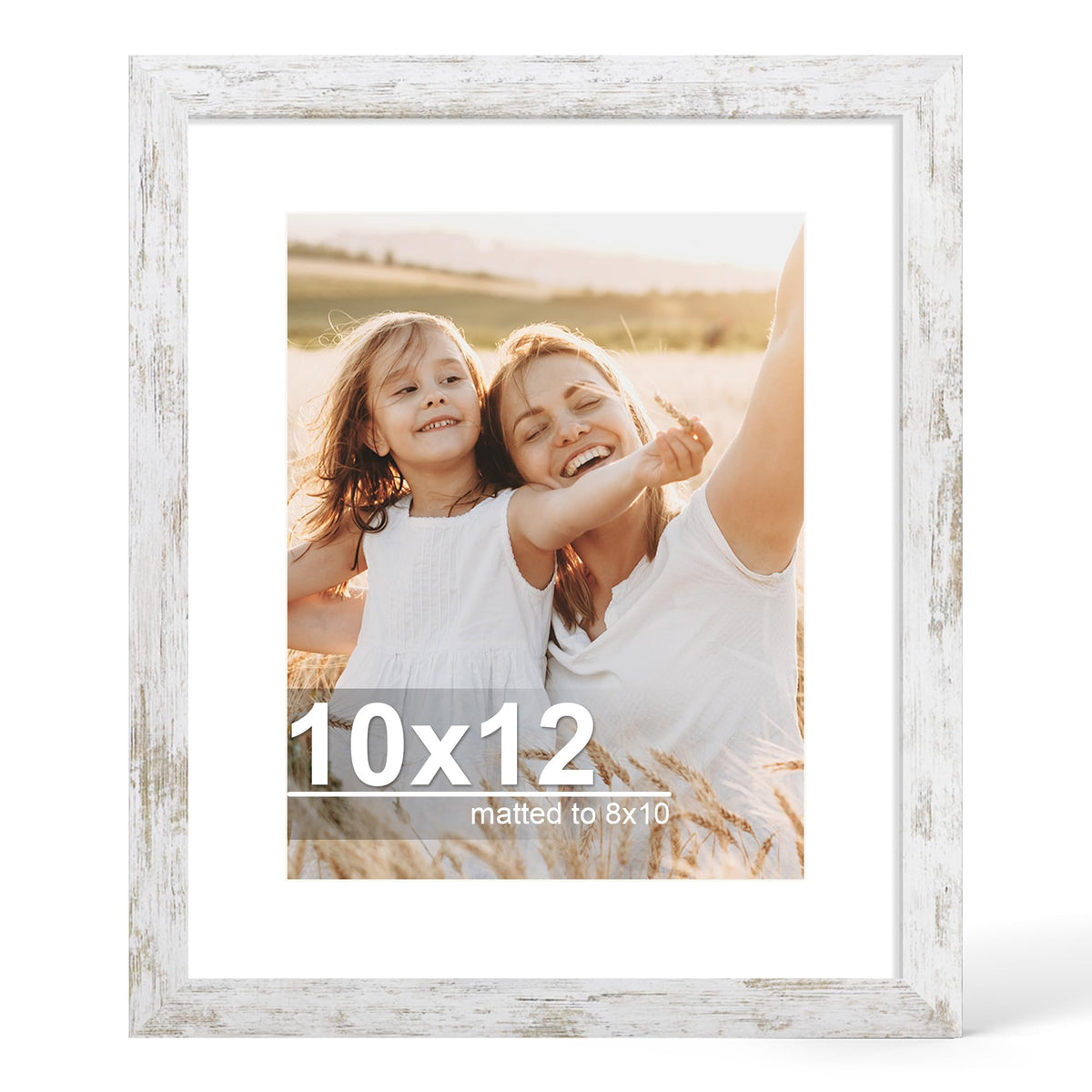 Hongkee 4x6 Picture Frame with Real Glass Wood Frame, 1 Pack (Mat 3.5x5)