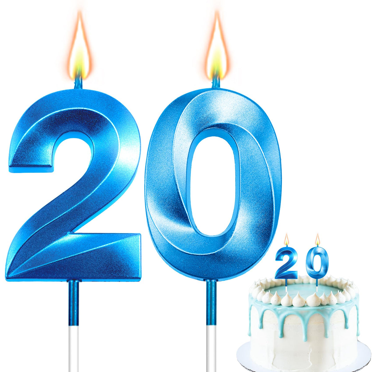 Black 40th Birthday Candles, Number 40 Candles, Happy Birthday Candle for Cake, 3D Designed Number Cake Toppers Decorations for 40th 40 Year Old Women Men Wedding Anniversary Parties Celebrations