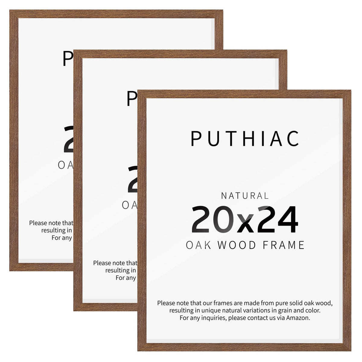 puthiac 11x14 Solid Oak Wood Picture Frame, Natural Oak, 1 Pack