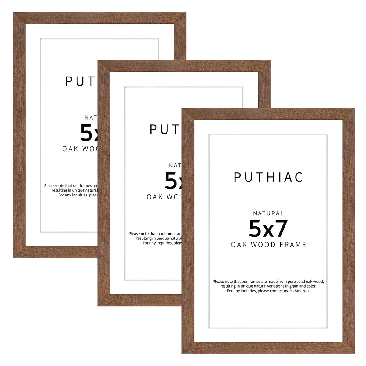 puthiac 11x14 Solid Oak Wood Picture Frame, Natural Oak, 1 Pack