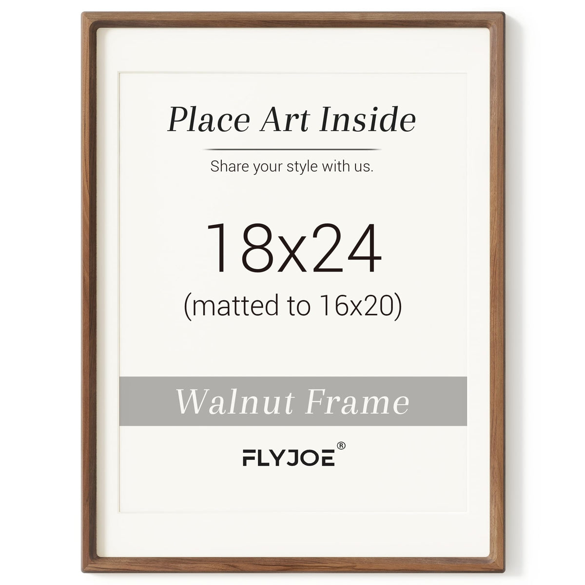 Picture Frame, USA-Sourced Hardwood Photo Frame, Walnut, 5x7
