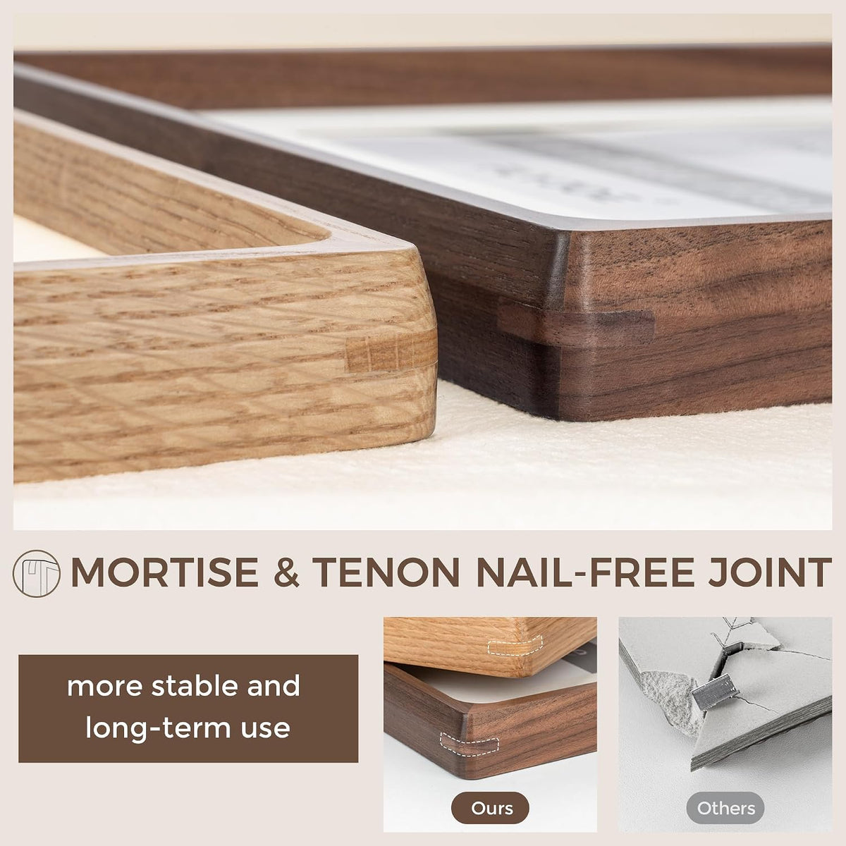 Picture Frame, USA-Sourced Hardwood Photo Frame, Walnut, 5x7