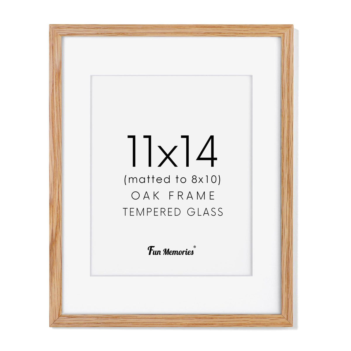 Fun Memories 5x7 Picture Frame, Solid Oak Wood 5 x 7 Frame with Plexiglass, 5 by 7 Photo Frame for Wall & Tabletop Display, 5x7 Picture Frame Matted to 4x6, Walnut Color, 1 Pack
