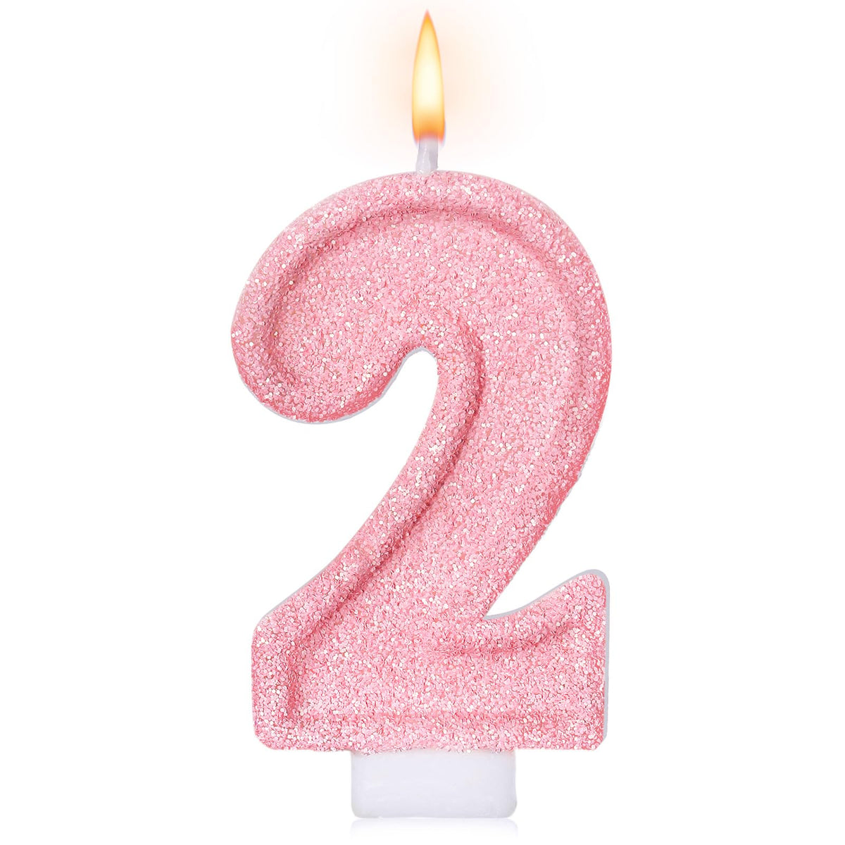 Cute Number 1 Birthday Candle, Glitter Pink Number Candles, First Birthday Cake Topper Decoration, Party Supplies Anniversary Celebrations
