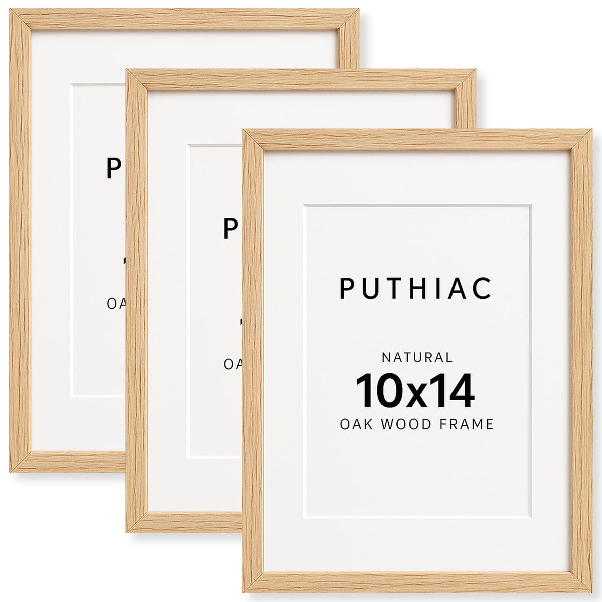puthiac 11x14 Solid Oak Wood Picture Frame, Natural Oak, 1 Pack