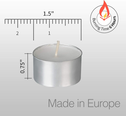 HomeLights Unscented White Tealight Candles -100 Pack, 6 to 7 Hour Burn Time Smokeless, Mini Votive Paraffin Candles with Cotton Wicks for Shabbat, Weddings, Christmas, Home Decor