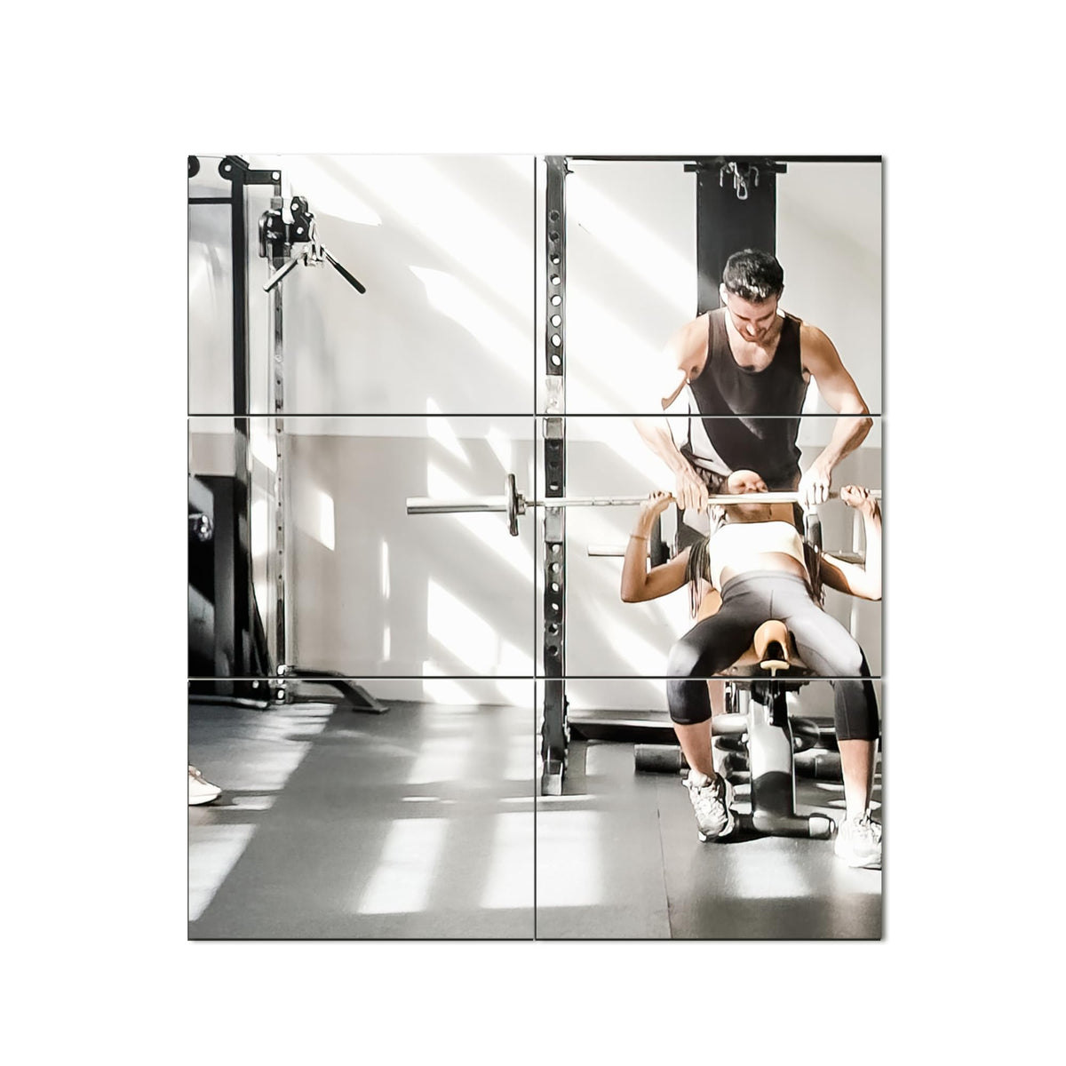 Delma Home Gym Mirrors, 12'' x 12'' Glass Mirror Tiles, 16 PCS